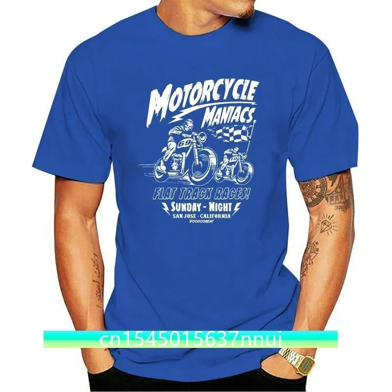 Mode 100% bomullsmän t -skjorta anpassade motocykel maniacs coola tshirts design som säljer män 220702