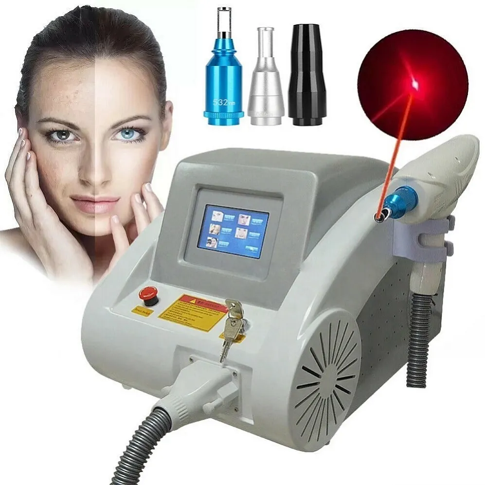 2000mj Pekskärm 1000W Q Switched ND Yag Laser Beauty Machine Tattoo Removal Freckle Pigment Spot Borttagning 1320nm 1064nm 532nm