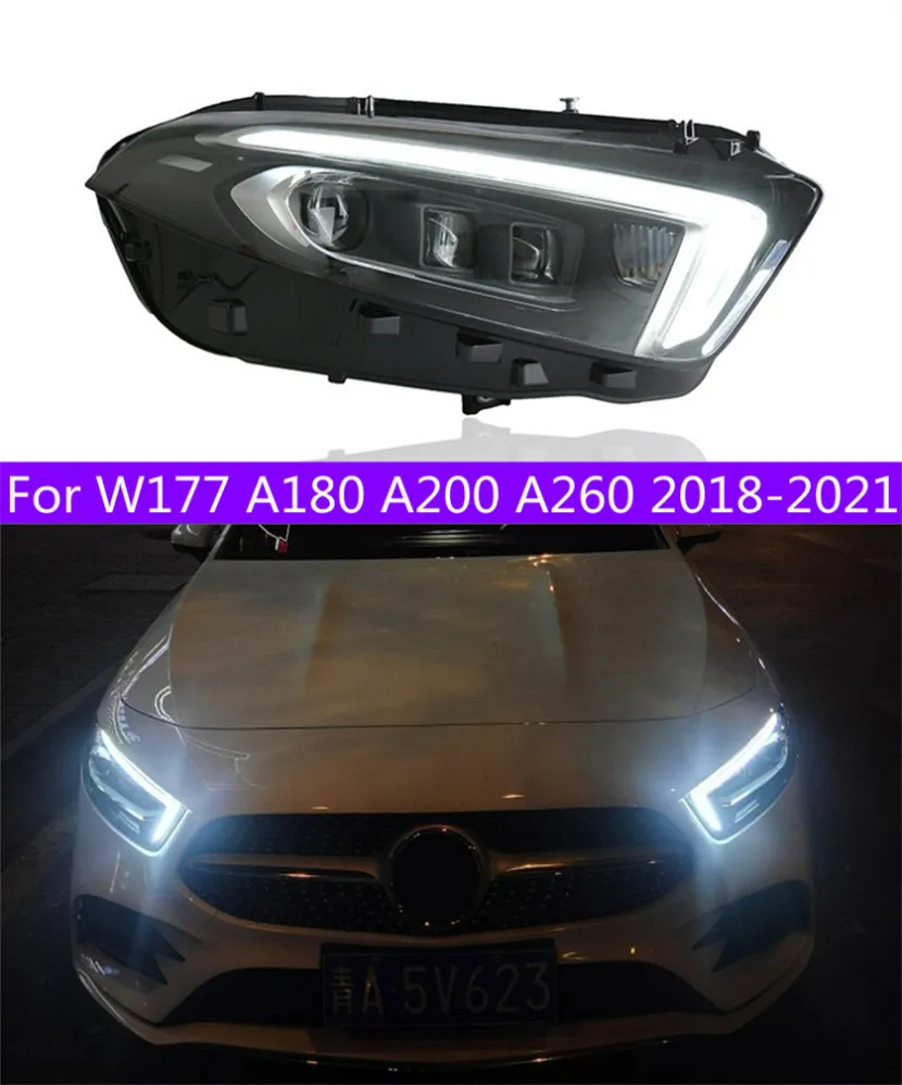 2 szt. Światła samochodowe samochodowe reflektory dla W177 A180 A200 A260 20 18-20 21 Lampy głowicy LED LED Front Lights