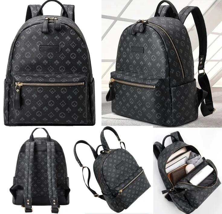 Designer Black gaufrage Sacs à dos Sacs à main Hommes Femmes PU Sac à dos en cuir Sac d'école Mode Sac à dos Sac à dos Presbyopic Rucksack Sacs à bandoulière