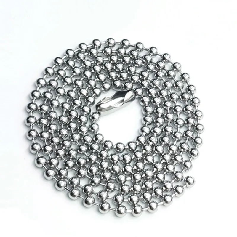 Stainless Steel Ball Bead Chain Necklace 20 inch Length 50cm 60cm for DIY Bracelet Necklace Jewelry Finding Making Chains 2.4mm thickness