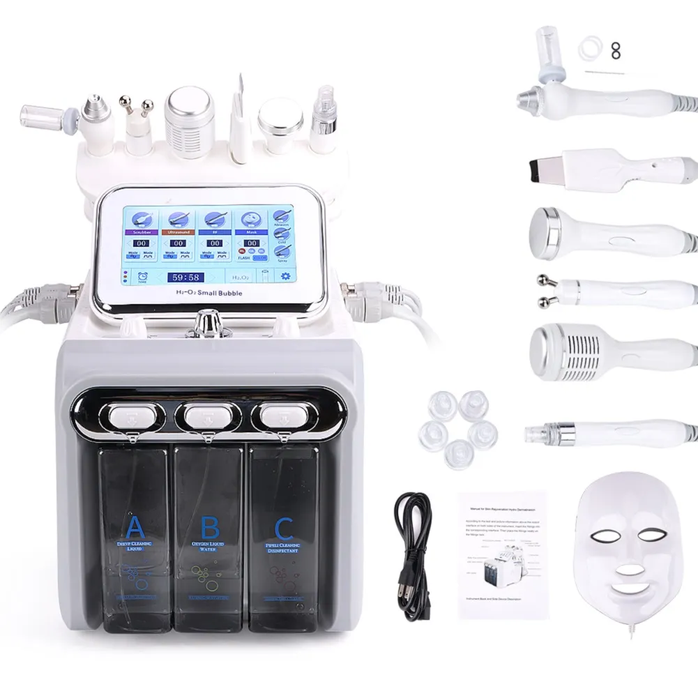 전문 6 in 1 워터 딥 클렌징 메소 Dermabrasion 기계 Hydra 스킨 머신 미백 제트 껍질 산소 페이셜 머신