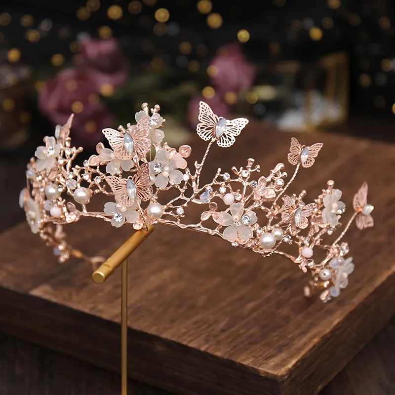 Tiara Bridal Headpiece: Gold Silver Flower Crown With  display picture 2