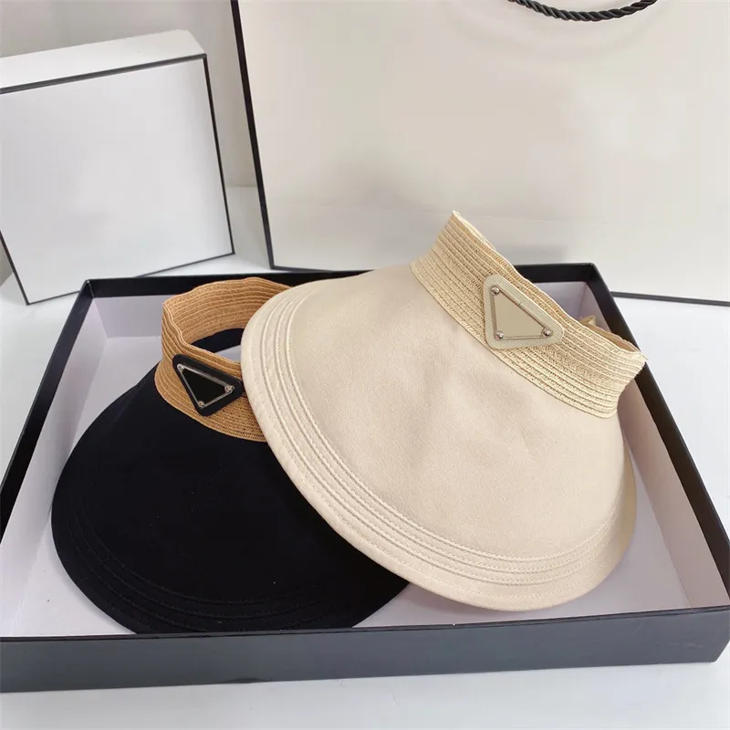 Visores de ver￣o gorjeta de designer chap￩u para mulheres Tri￢ngulo de moda Sun Hat Hat Casquette Designers Visors Hat for Women Beach Luxury Bucket Hats