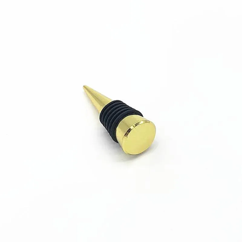 Gold Silver Metal Red Wine Bottle Stopper Reusable Zinc Alloy Liquor Stoppers Tools Alcohol Bottles Silicone Plug Kitchen DH8888