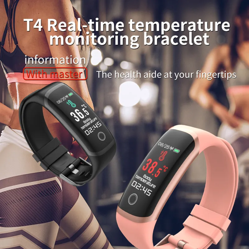 EFFEOKKI T4 Wearfit 2.0 Smartwatch Real Time Temperature Fitness Tracker  Blood Pressure Smart Bracelet Montre Connecte Femme 220401 From Jiao10,  $18.79