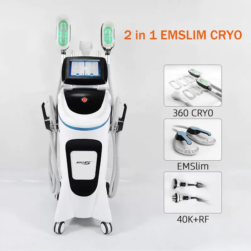 Multifunctional HIEMT 360 Cryolipolysis fat reduction slimming machine Double chin removal RF Ultrasound cavitation lose weight Device