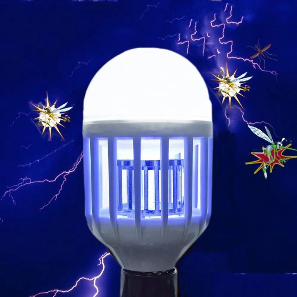 electric trap light indoor 15w e27 led mosquito killer bulb anti insect fly bug zapper 2835smd led lamp 110v 220v night light