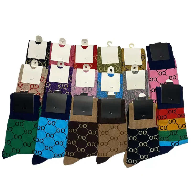 Socken Designer Socken Luxus Herren Damen Baumwollsocke Klassischer Gu Buchstabe Hochwertiger Blitzbewegungsstrumpf 17 Stile zur Auswahl