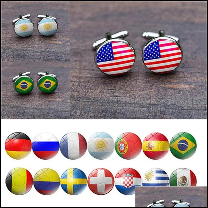 flag cufflinks world cup cufflink different country cuff links for women men fashion jewelry wholesale free shipping 0758wh