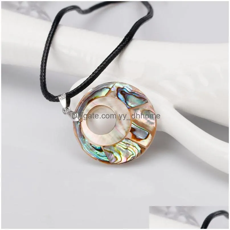 fashion jewelry natural abalone shell necklace diy handmade shell pendant necklace