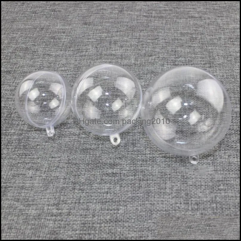 12Pcs 6cm Transparent Plastic Ball Fill-able Hollow Sphere Snap-On Xmas Hanging Ornament Party Wedding Decor Decoration