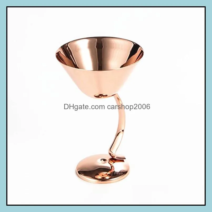 150ml cocktail glasses wine glasses champagne creative bent footed silver copper stainless steel 304 drink cup
