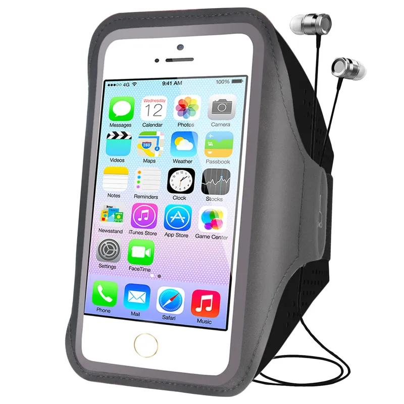 Pour iPhone 12 13 Pro MAX Samsung S21 S22 etc. Téléphones portables de moins de 6,7 pouces Étanche Sports Running Brassard Cases Pochette de support d'entraînement Sac de bras de téléphone portable avec sac OPP