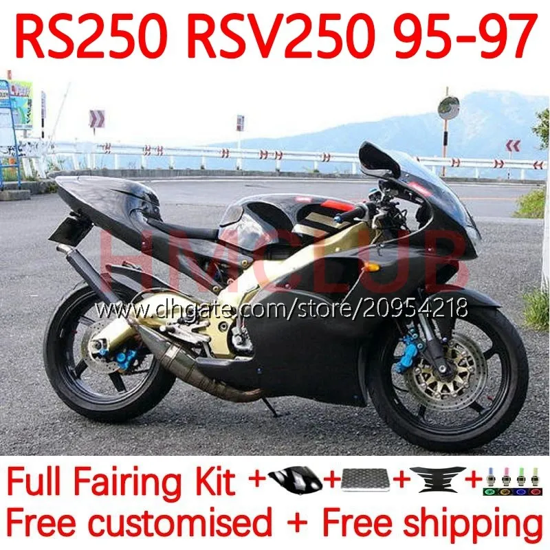 طقم Fairings لـ Aprilia RSV250RR RS-250 RSV250 RS RSV 250 RSV-250 95-97 158NO.20 RS250RR RS250 RR 1995 1996 1997 RSV250R RS250R 95 96 97 Motorcycle Bodys Gray Black