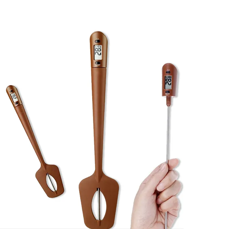 Silicone Spatula Electronic Digital Thermometer Temperature Instruments Kitchen Food Barbecue Milk Coffee Boil Syrup Thermometer