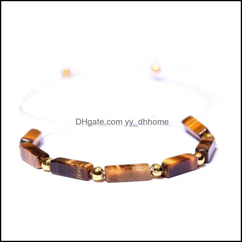 New Natural Stone Beads Bracelet For Men Braided Tiger Eye Bracelet Women Yoga Jewelry