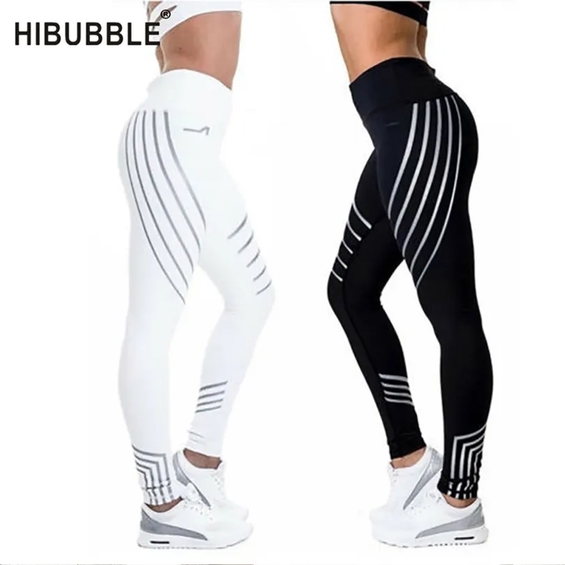 Hibubble Night светящиеся спортивные брюки Fitness Leggings Женщины спортивны быстро сухие брюки сексуальные колготки Leggings Fitness T200601
