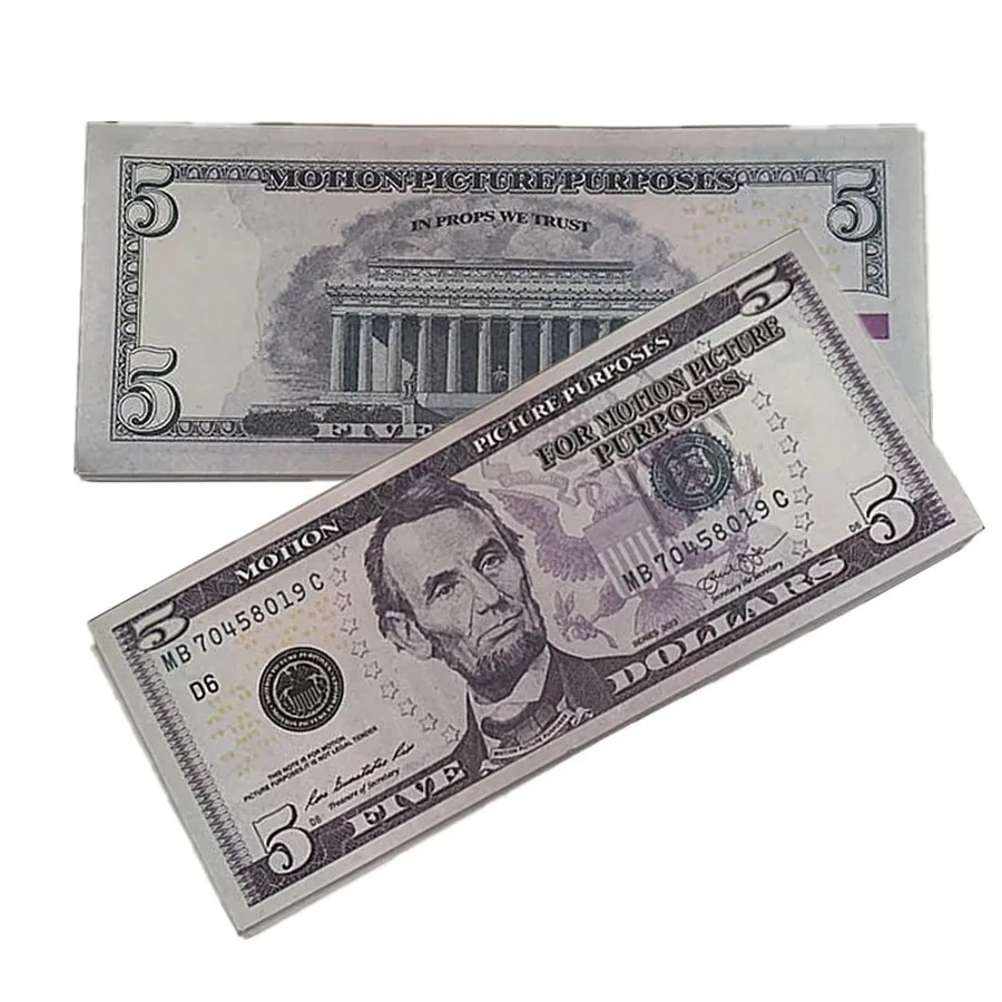 Kawałki/pakiet Waluty Dollars Dostawa Property Zabawki US Children's AA8 z banknotów gier OJFFW FAST 100 FRABHICE Party Fverm