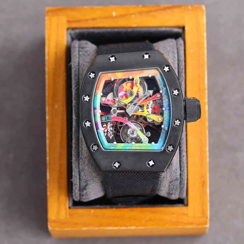 Watches Wristwatch Designer Luxury Mens Mechanical Watch Milles Rm68-01 Graffiti This Wristwatch Accompanies You to the Colorful Trend.