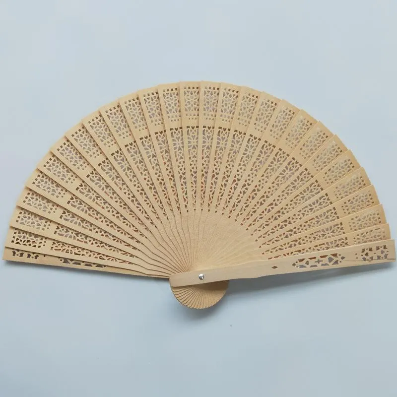 Sandalwood Hand Fan Party Decoration Personalized Gift Engraved Wooden Openwork Folding Handheld Fans Wedding Baby Shower Favors TH0109