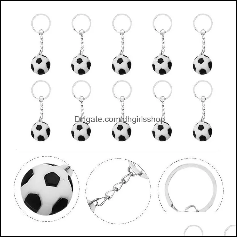 keychains 10pcs key chain football design ring pendant bag hanging decorationskeychains