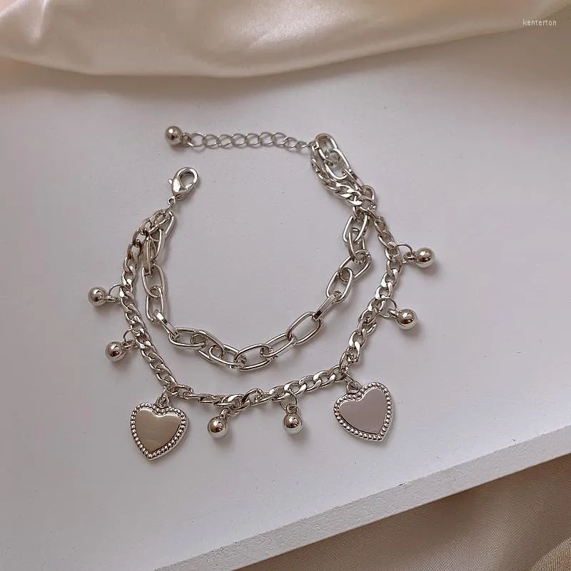 Fili di perline Bracciale a forma di cuore di pesca Braccialetti Hip Hop per fidanzata Gioielleria raffinata Donna Regalo Donna all'ingrosso all'ingrosso Kent22