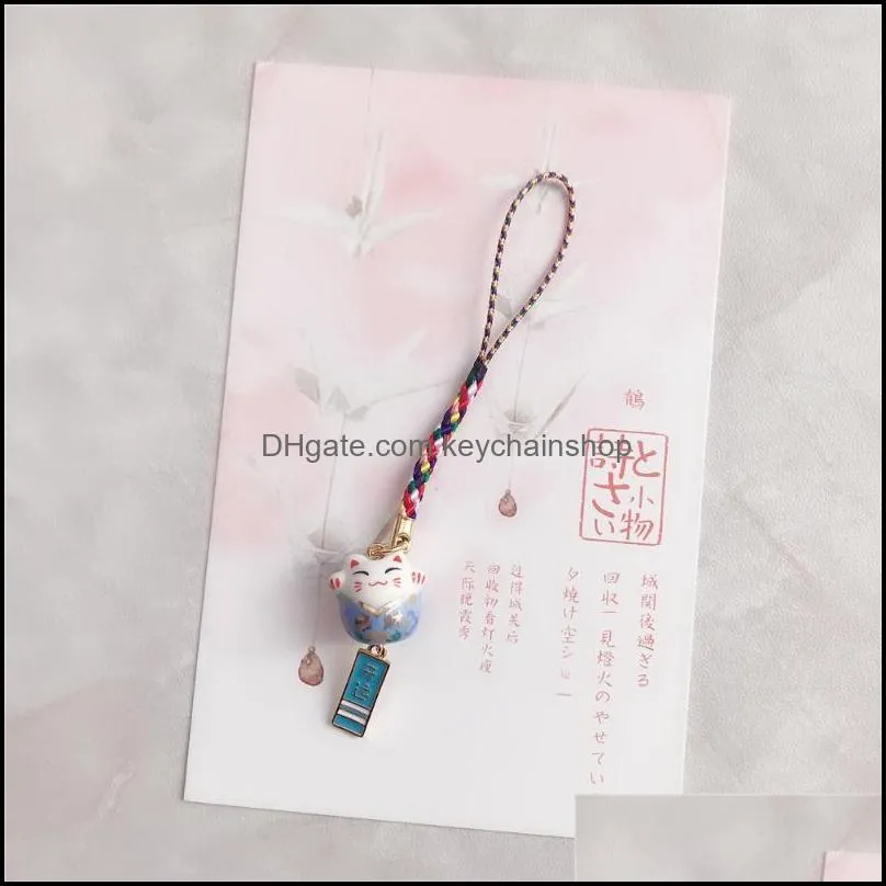 keychains car keychain charms phone charm personalized gift kawaii lanyard maneki neko lucky cat good luck fortune pendentkeychains