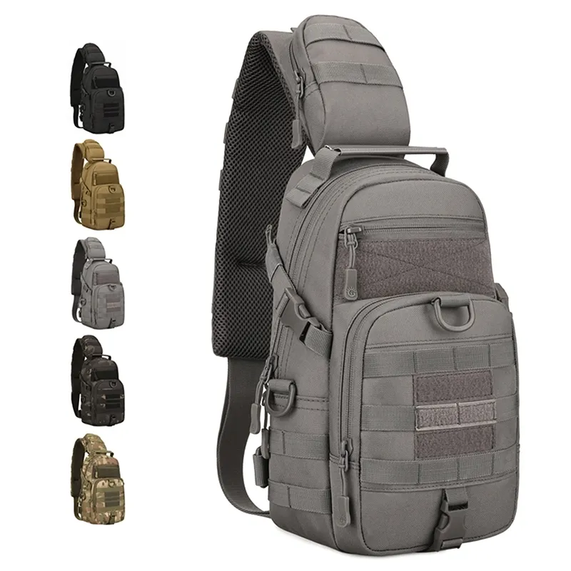 Protector Plus Tactical Sling Chest Pack Molle Military Nylon Shoulder Bag Men Crossbody Outdoor Hiking Cycling W220420