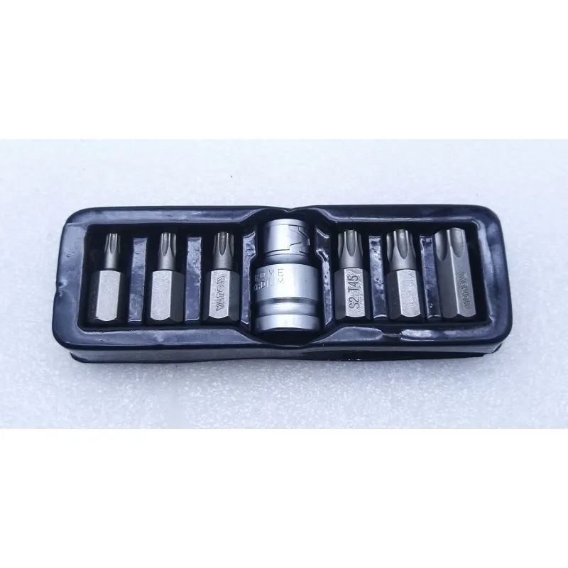 7pcsset 38 "10mm jeu d'embouts de tournevis avec manchon de conversion 12" pour Spline Torx Hex RIBE L30mm S2 Y200321