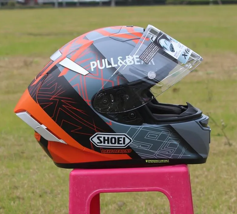 Capacetes de motocicleta Shoei X14 Capacete X-Quatorze R1 60º Aniversário Edição Preto Laranja Full Face Racing Casco de Motocicl2654