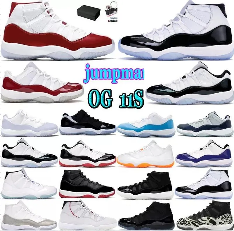 Тренерские коробки метки 5,5-13 11S Cool Grey Sneakers Jumpman 11 баскетбольные туфли мужские женщины с низкой высокой вишней 72-10