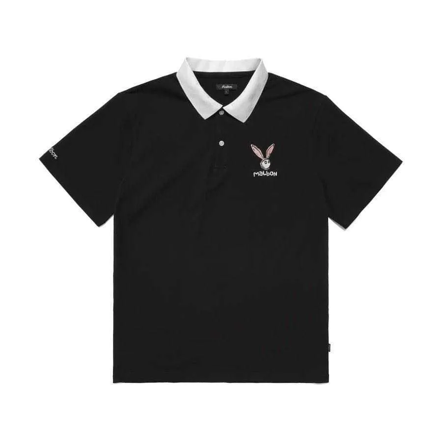 Mens Polo Shirts Malbon Golf Polo Shirt Rabbit Embroidery Lapel Short ...