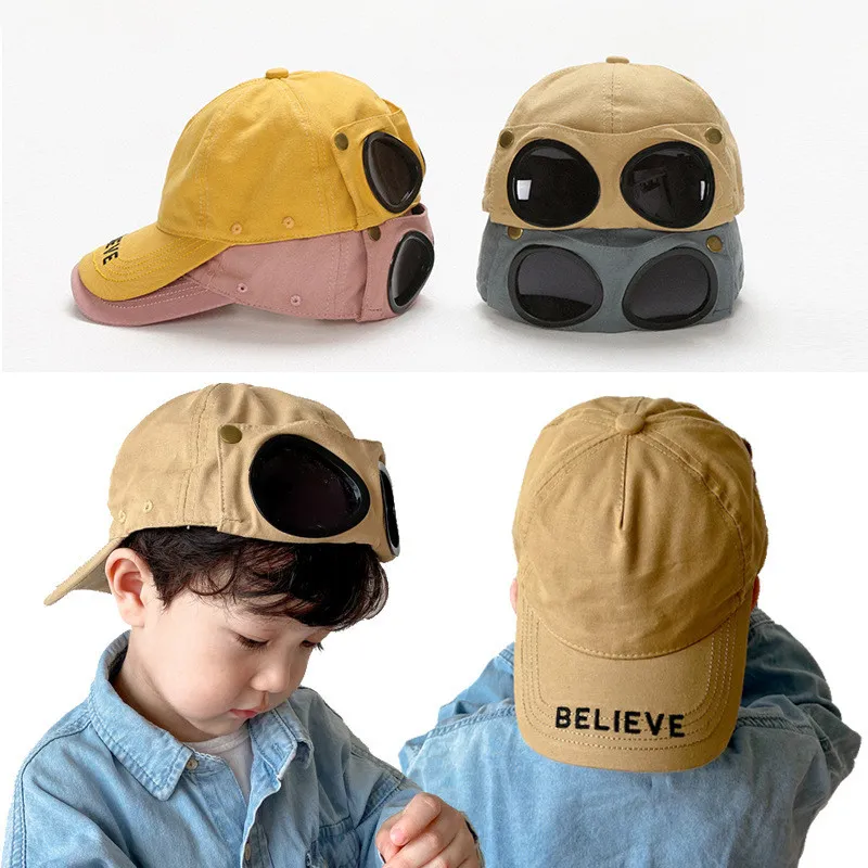 Casquette de Baseball aviateur pour enfants, lunettes de personnalité, chapeau d'été pour garçons et filles, Kpop, casquette de camionneur pour tout-petits, nouvelle collection