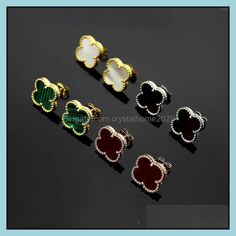 designer stud earrings women love four-leaf clover high quality fashion luxury wedding cleef earrings jewelry