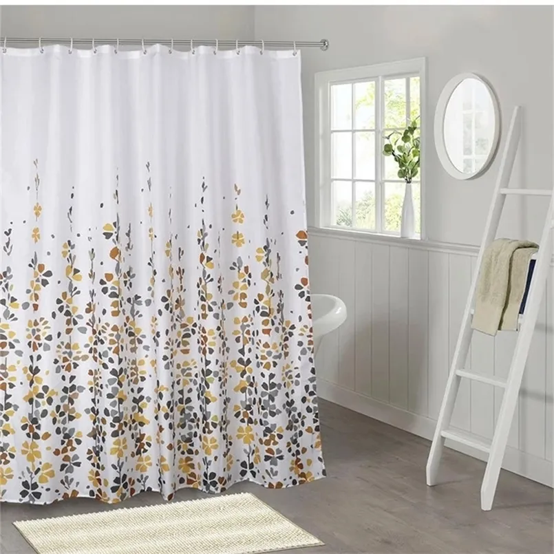 ArtLife Yellow Tidbits Bathroom Set Waterproof Shower Curtain & Bath Screen. Small Size. Art