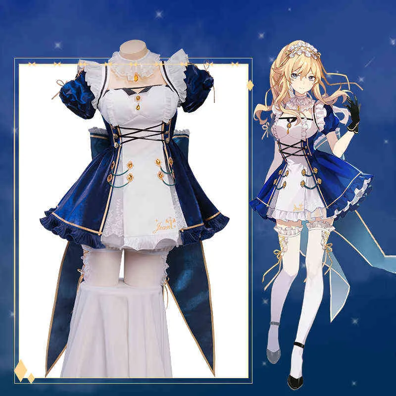 Anime Game COS Genshin Impact Maid Ver Costume Pakaian Gaun Untuk Anak Perempuan Natal Cosplay Rola Prezentacja Partia Performance J220720