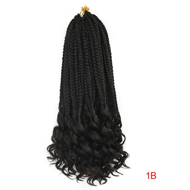 Knotless Synthetic Crochet French Braids With Extensions With Curly Ends  14, 18, 24 Crimp Ends For Hair Extention From Eco_hair, $7.69