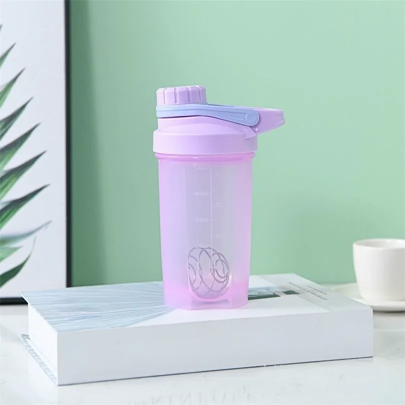 500 ml örtvattenflaska för dryck Plastläckofast sport S Protein Shaker Drinkware A Free 220714