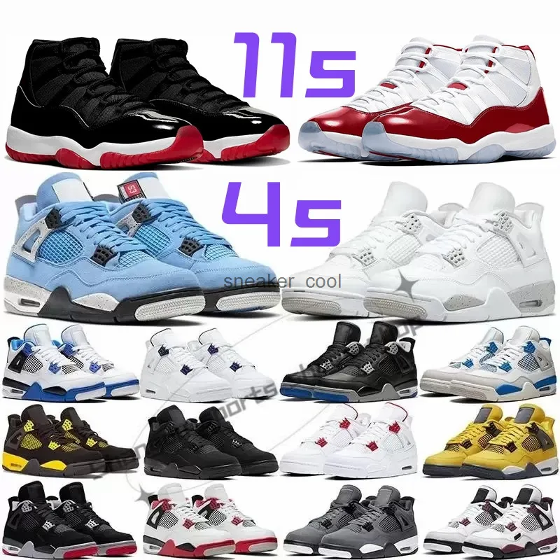 Jumpman 4 Мужская баскетбольная обувь 11 Мужские женские кроссовки 4s Black Cat University Blue Infrared 25th Anniversary 11s Спортивные кроссовки на открытом воздухе