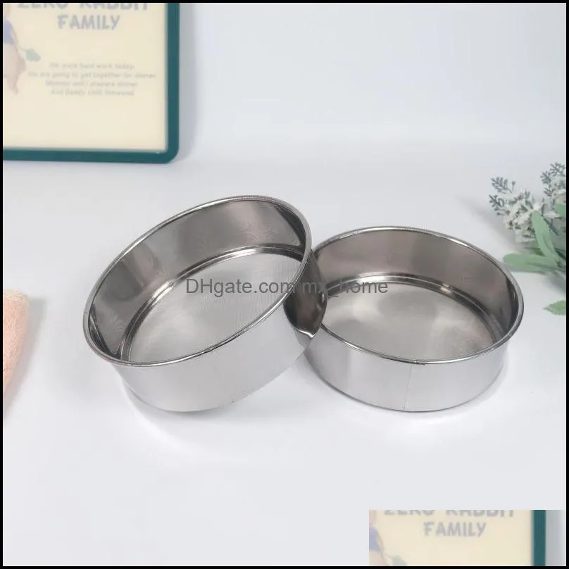 baking & pastry tools wholesale 15cm stainless steel round ultra-fine flour sifter powdered sugar filter chinese powder sieve 201