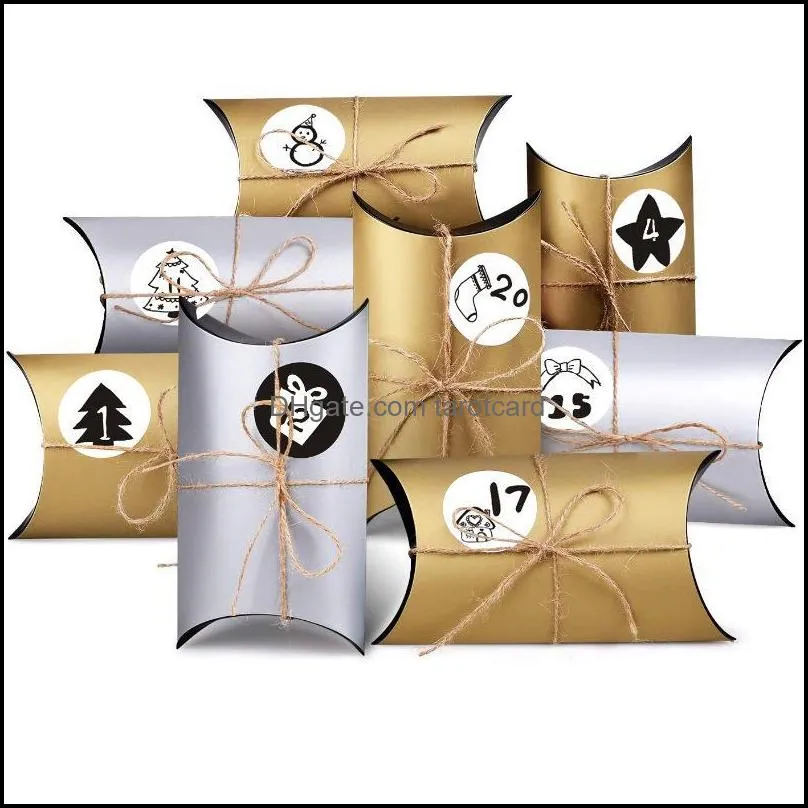 Gift Wrap 24pcs/set Christmas Box Advent Calendar Pillow DIY Holiday Party Candy