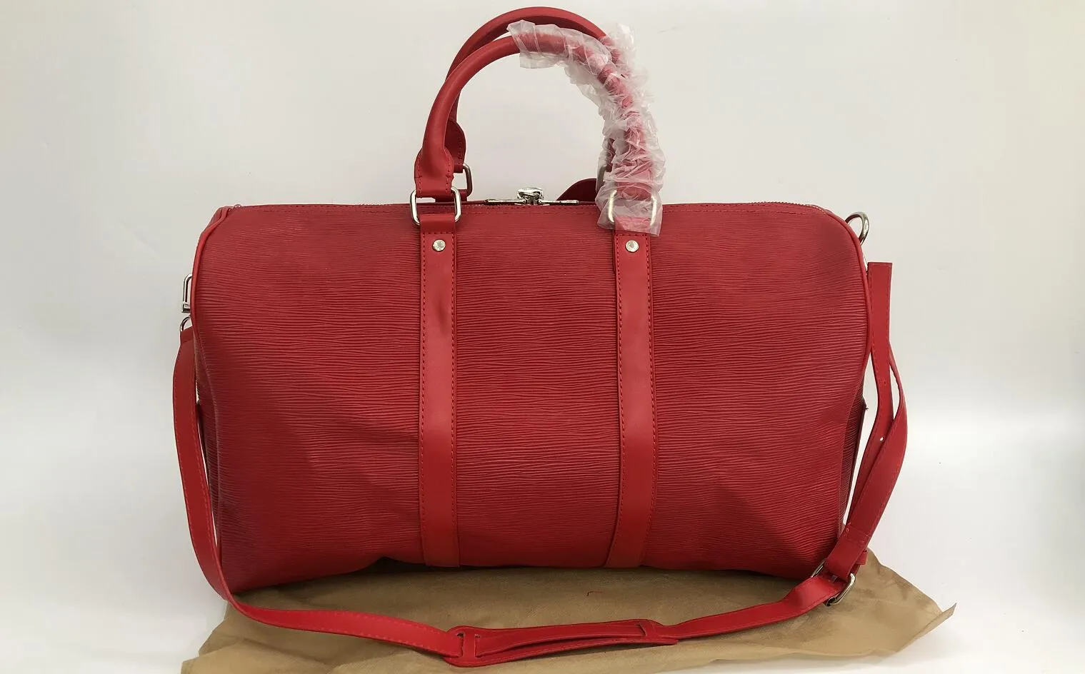 Classic Top Quality Lady Äkta Oxid Läder Speedy 45cm Mäns Resväska Handväska med axelremväska Tygväska