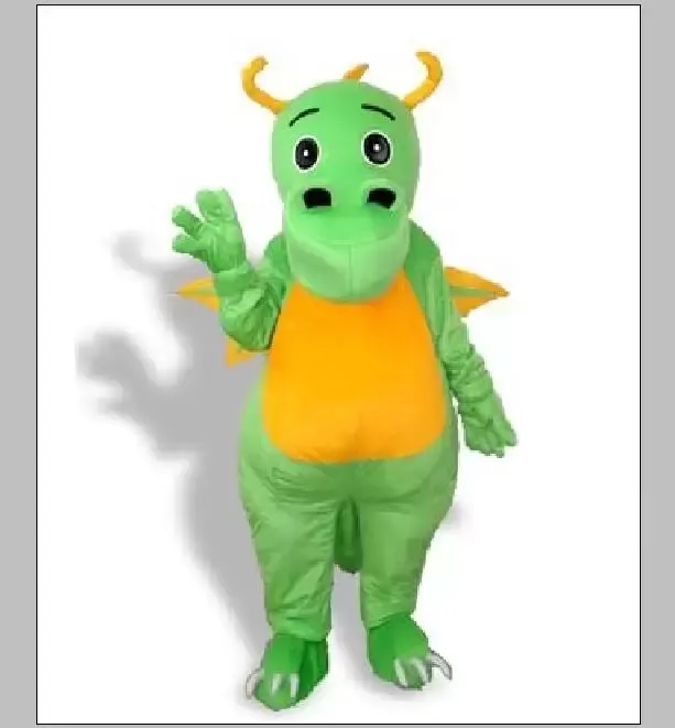 2022 Hochwertiges grünes Dinosaurier-Puppe-Maskottchen-Kostüm für Erwachsene, Halloween-Geburtstagsfeier, Cartoon-Bekleidung