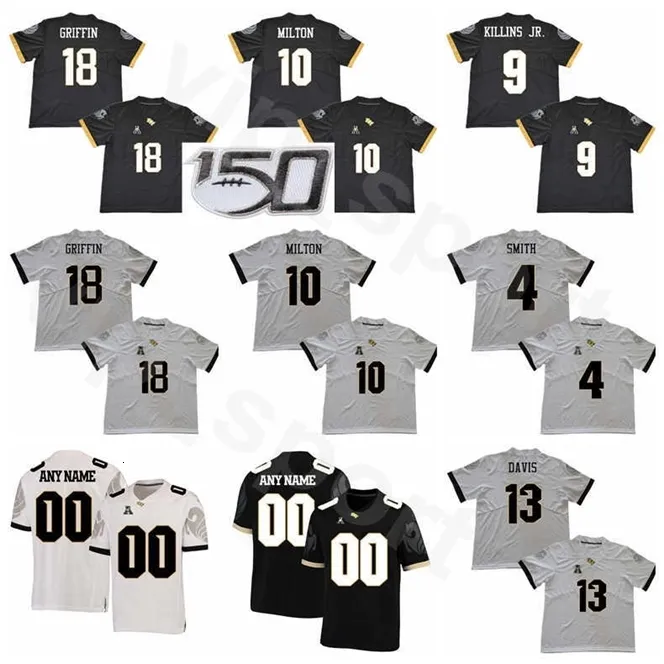 Chen37 NCAA College UCF Knights 10 McKenzie Milton Jersey University Football 18 Shaquem Griffin 13 Gabriel Davis 9 Adrian Killins 4 Trequan Smith