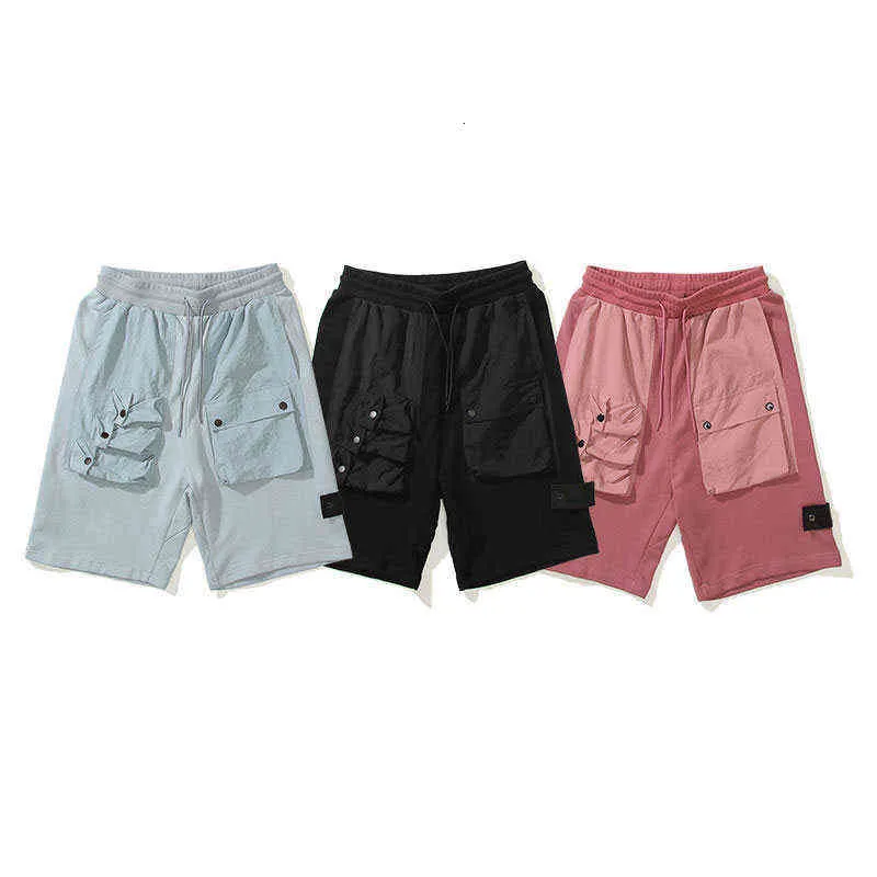 Strandhose Opstoney 22 Konng Gonng Marke Sommershorts Knopf Herrenmode Laufen Lose Schnelltrocknend Waschprozess aus reinem Baumwollstoff