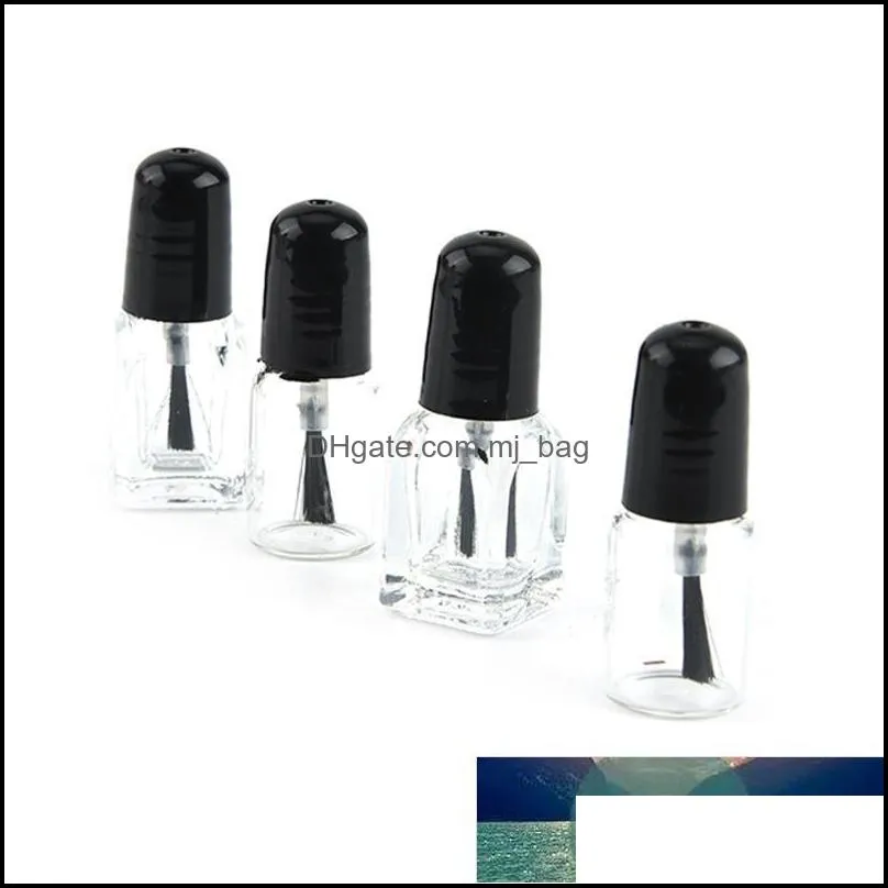 1pc 2ml 3ml Nail Bottle Refillable Empty Polish Bottles With Brush, Round,square Glass Package Storage & Jars Factory price expert design Quality Latest Style