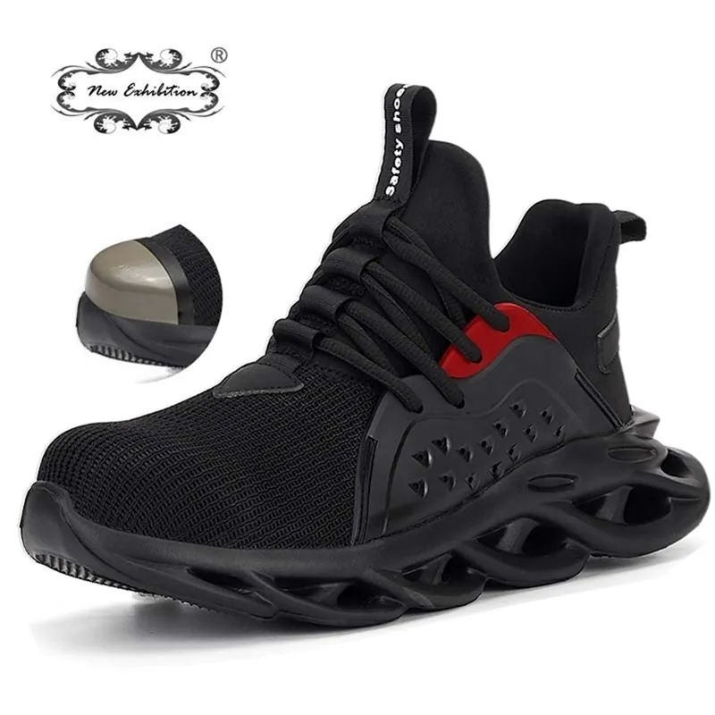 Wystawa Mężczyźni Sneaker na zewnątrz oddychający BEZPIECZEŃSTWA BUTY BEZPIECZEŃSTWA Moda lekka stalowa stóp palca przeciwzmarszczowa ochronna robota Y200915