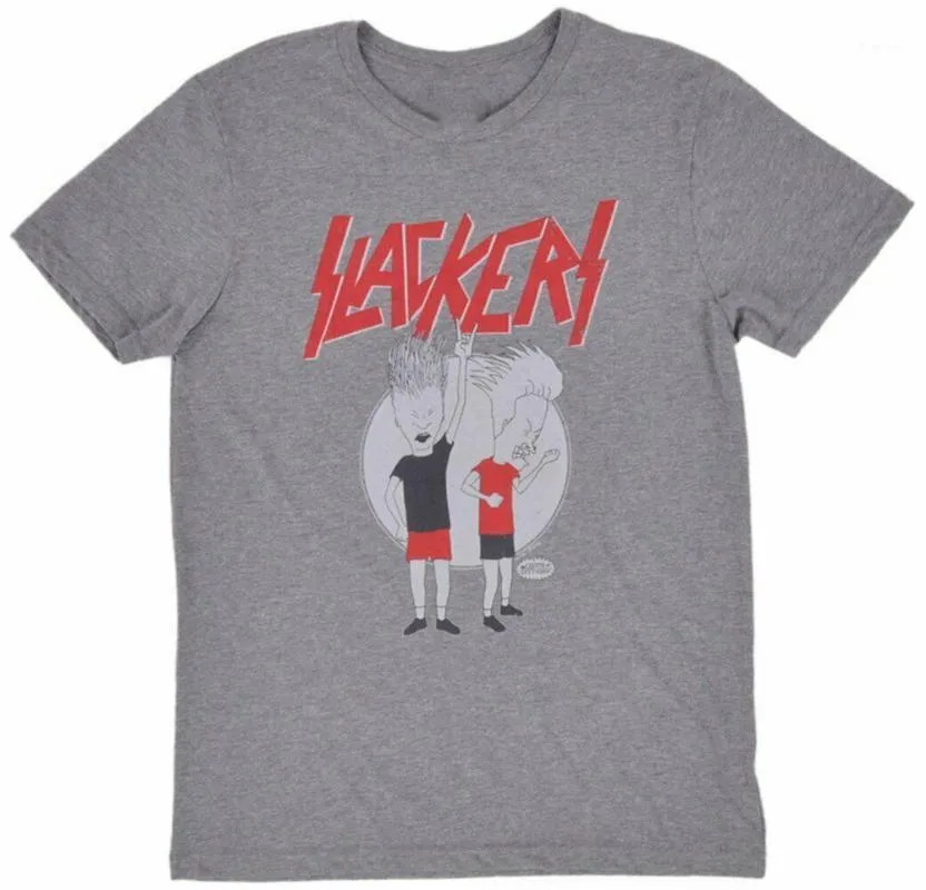 T-shirts T-shirts BEAVIS och Butthead Slackers T-tröja Mens Heather Grey Tee Shirt Bomull Kortärmad