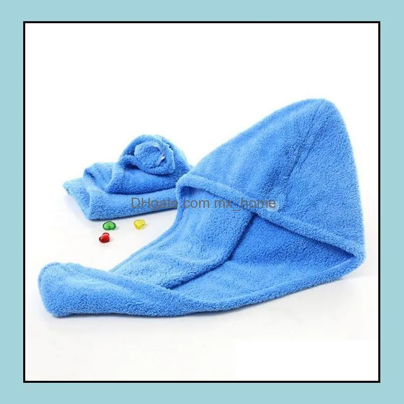 Microfiber Quick Dry Shower Hair Caps towel Magic Super Absorbent DryHairTowel Drying Turban Wrap Hat Spa Bathing Cap YW140-WLL